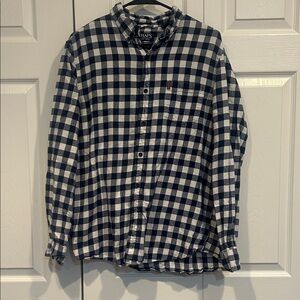 Chaps Navy and White Checkered Men's Shirt